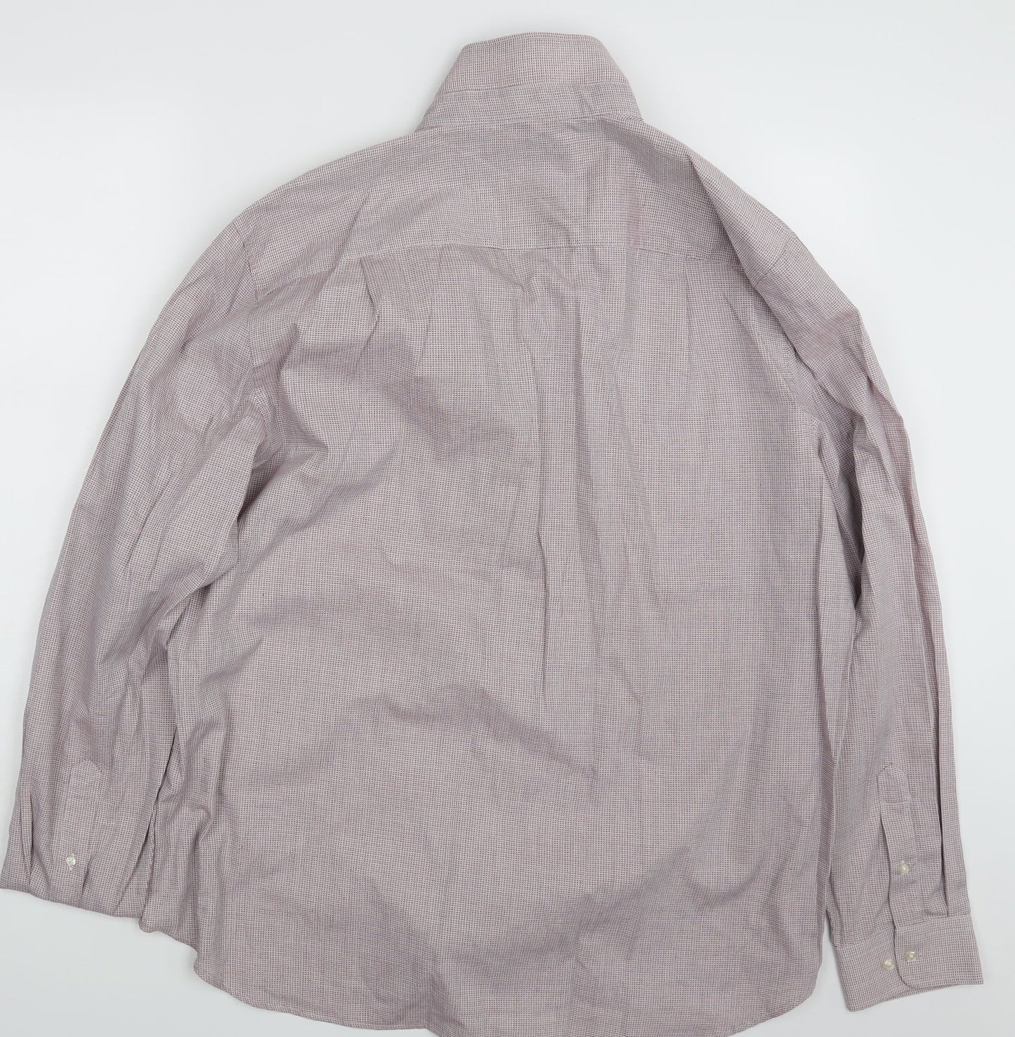 Mens UK Size 18 NEXT Pink  Button-Up Long Sleeve Casual Shirt