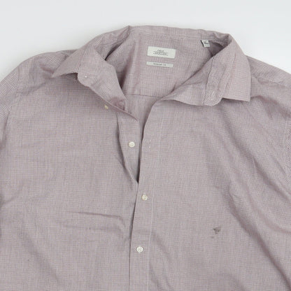 Mens UK Size 18 NEXT Pink  Button-Up Long Sleeve Casual Shirt
