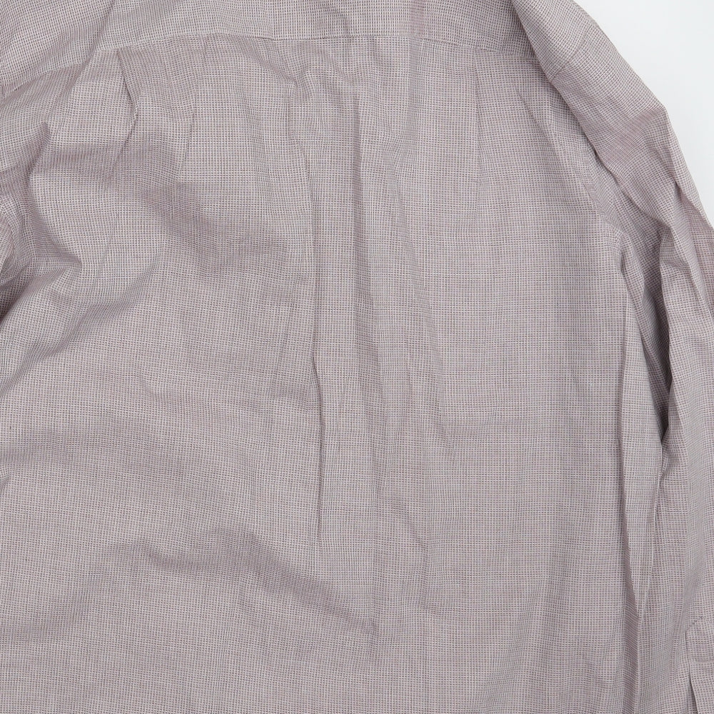 Mens UK Size 18 NEXT Pink  Button-Up Long Sleeve Casual Shirt