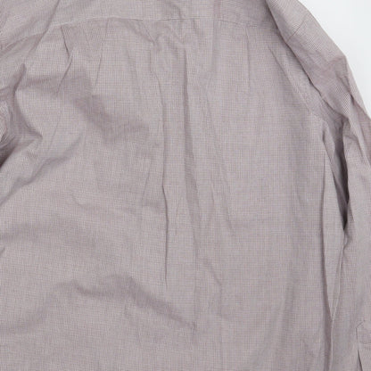 Mens UK Size 18 NEXT Pink  Button-Up Long Sleeve Casual Shirt