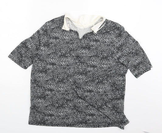 TU Womens Multicoloured Animal Print  Basic Blouse Size 16