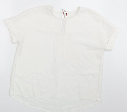 Womens UK Size One Size Preworn Ivory Basic Blouse