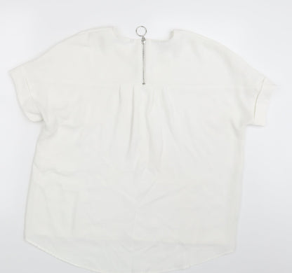 Womens UK Size One Size Preworn Ivory Basic Blouse