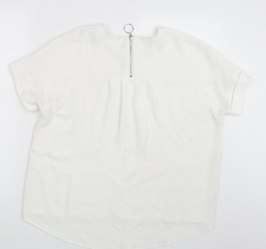 Womens UK Size One Size Preworn Ivory Basic Blouse