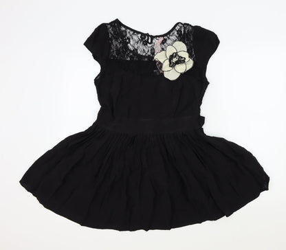 Miso Womens Black Colourblock  Fit & Flare  Size 14