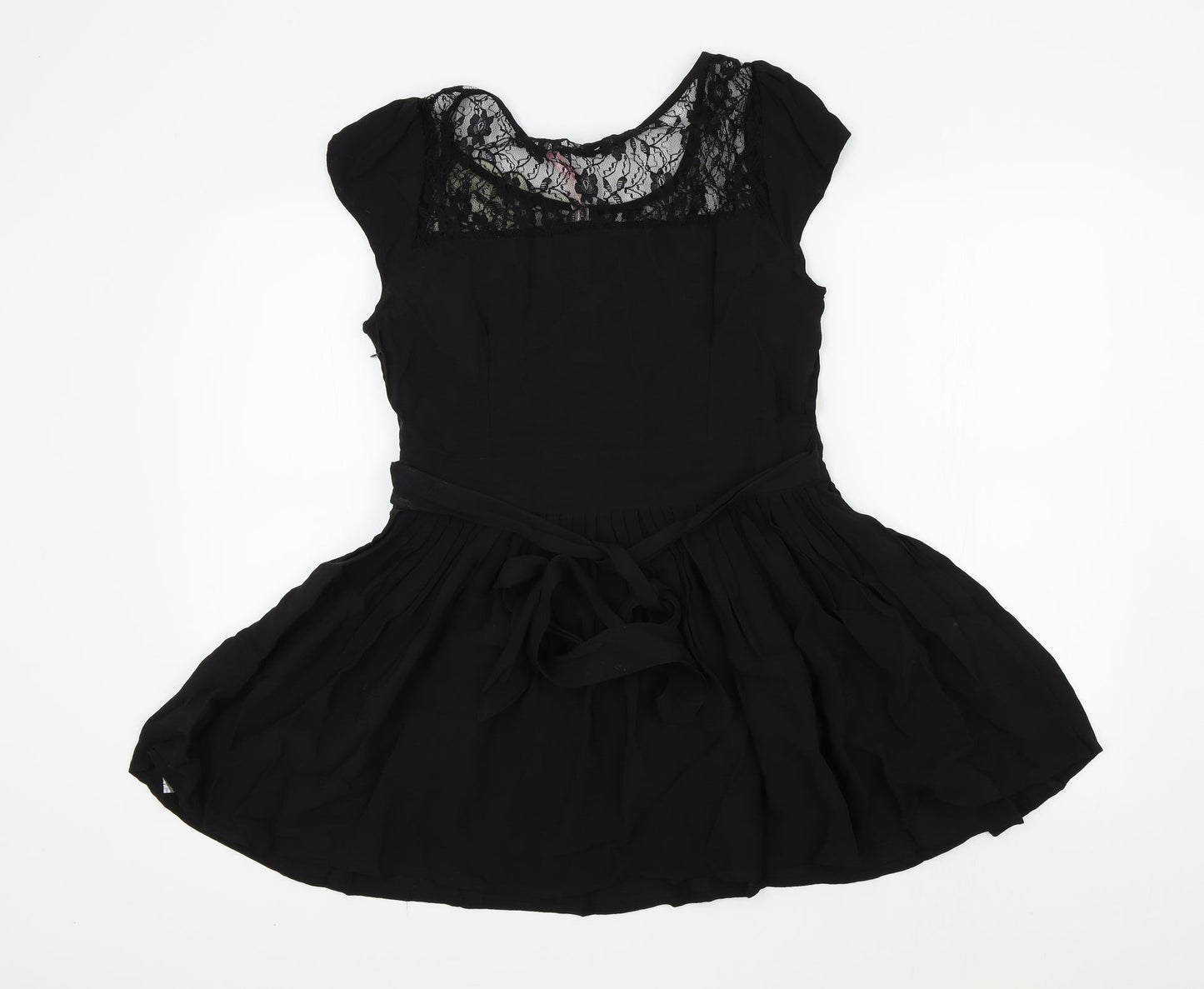 Miso Womens Black Colourblock  Fit & Flare  Size 14