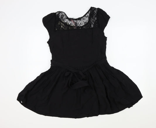 Miso Womens Black Colourblock  Fit & Flare  Size 14