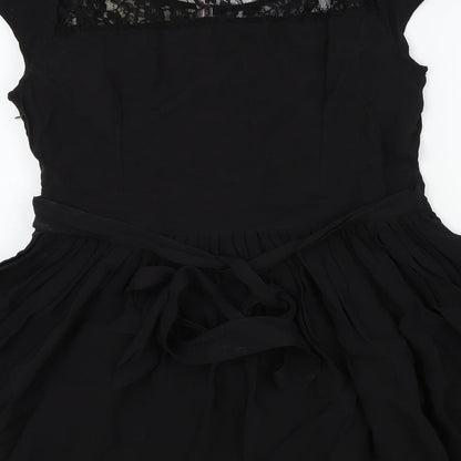 Miso Womens Black Colourblock  Fit & Flare  Size 14