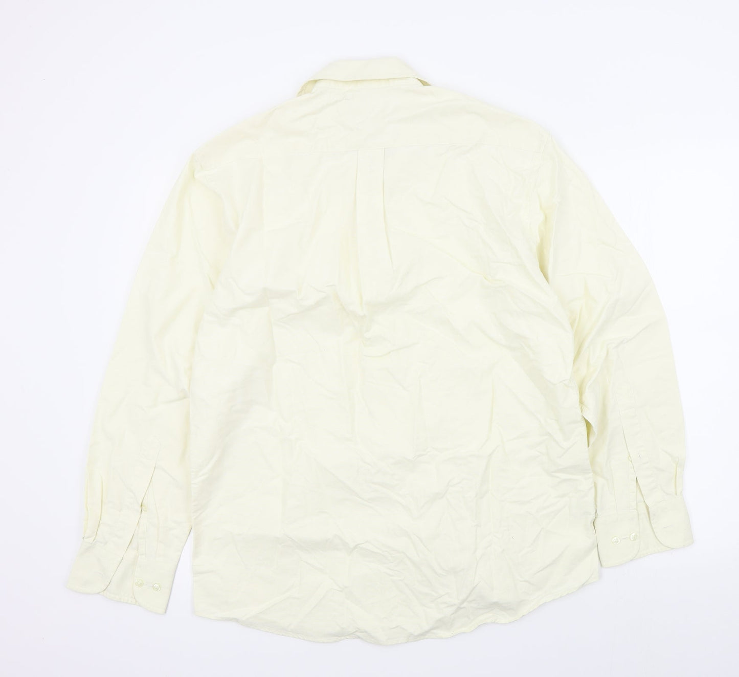 Mens UK Size 38 M&S Beige  Button-Up Long Sleeve Casual Shirt