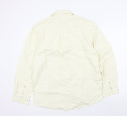 Mens UK Size 38 M&S Beige  Button-Up Long Sleeve Casual Shirt