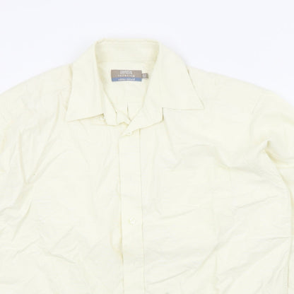 Mens UK Size 38 M&S Beige  Button-Up Long Sleeve Casual Shirt