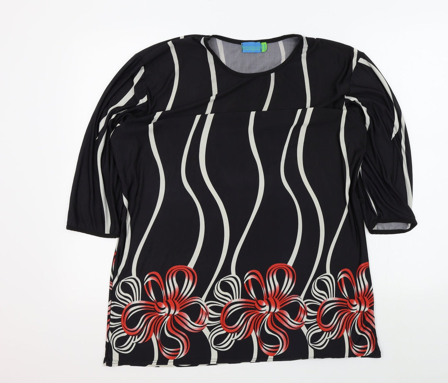 KOOPOL Womens Black Geometric  Basic T-Shirt One Size