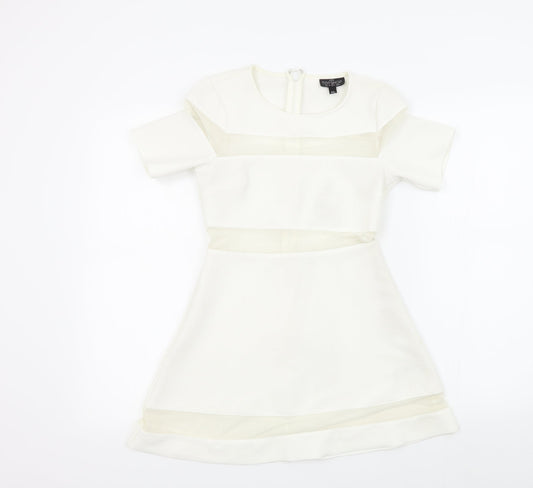 Topshop Womens White   Fit & Flare  Size 8