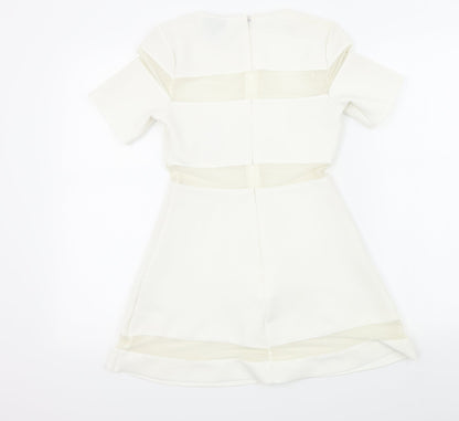 Topshop Womens White   Fit & Flare  Size 8