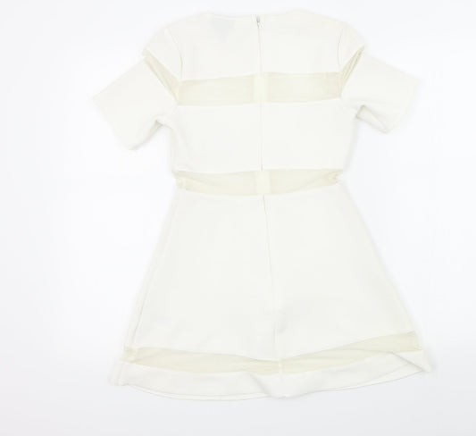 Topshop Womens White   Fit & Flare  Size 8