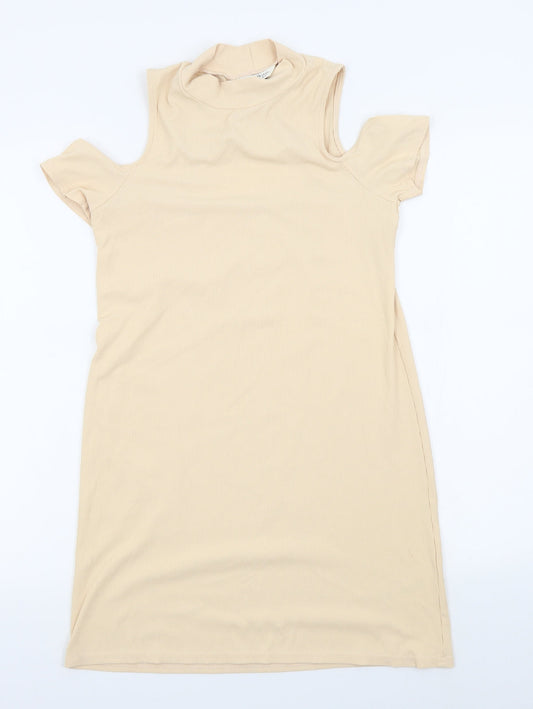 Miss Selfridge Womens Beige Colourblock  A-Line  Size 8