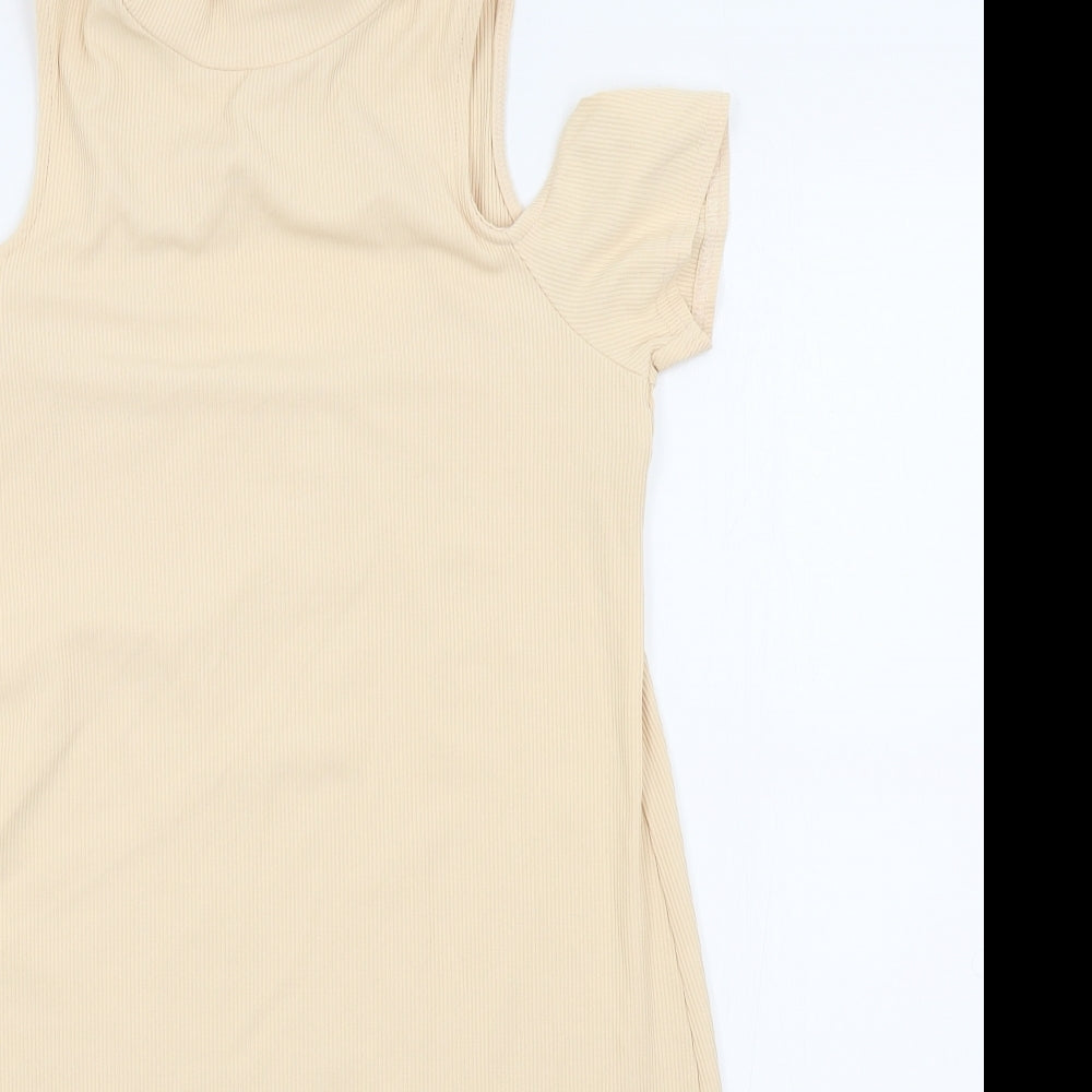 Miss Selfridge Womens Beige Colourblock  A-Line  Size 8