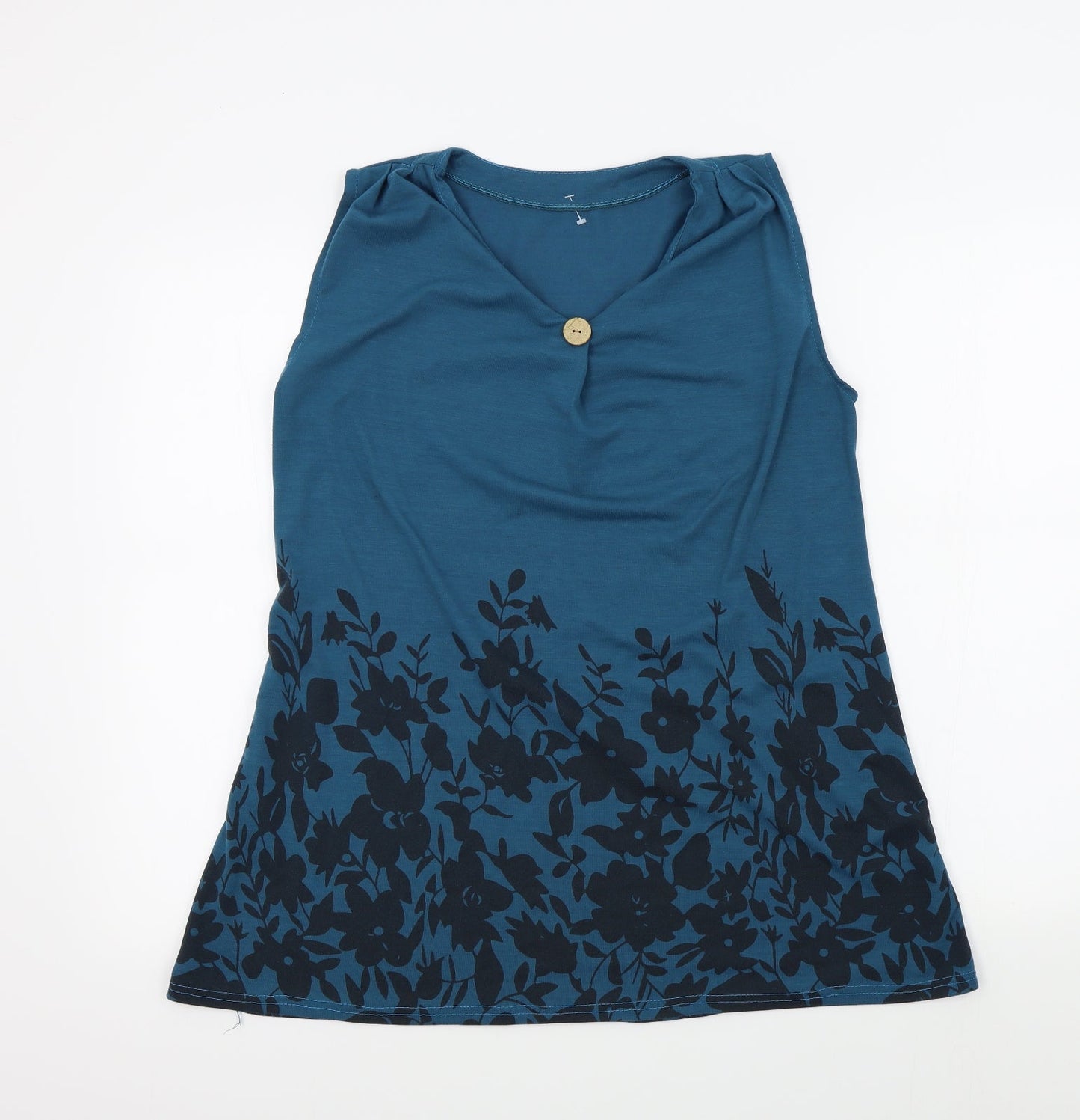 Womens UK Size S Preworn Blue Basic T-Shirt