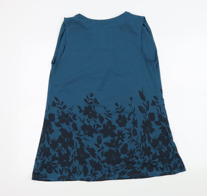 Womens UK Size S Preworn Blue Basic T-Shirt