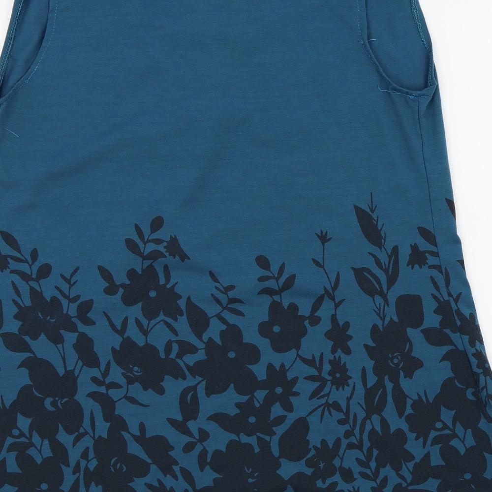 Womens UK Size S Preworn Blue Basic T-Shirt