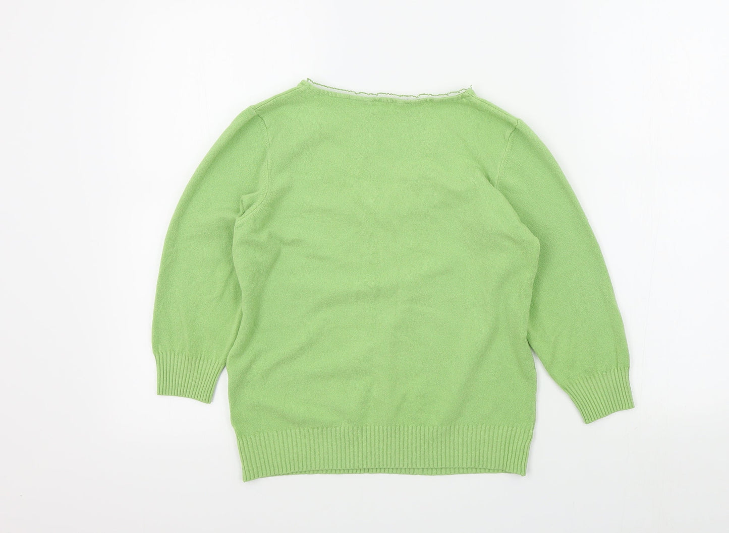 Womens UK Size 14 m&s Green Pullover Jumper