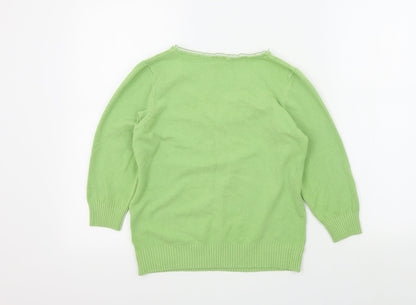Womens UK Size 14 m&s Green Pullover Jumper