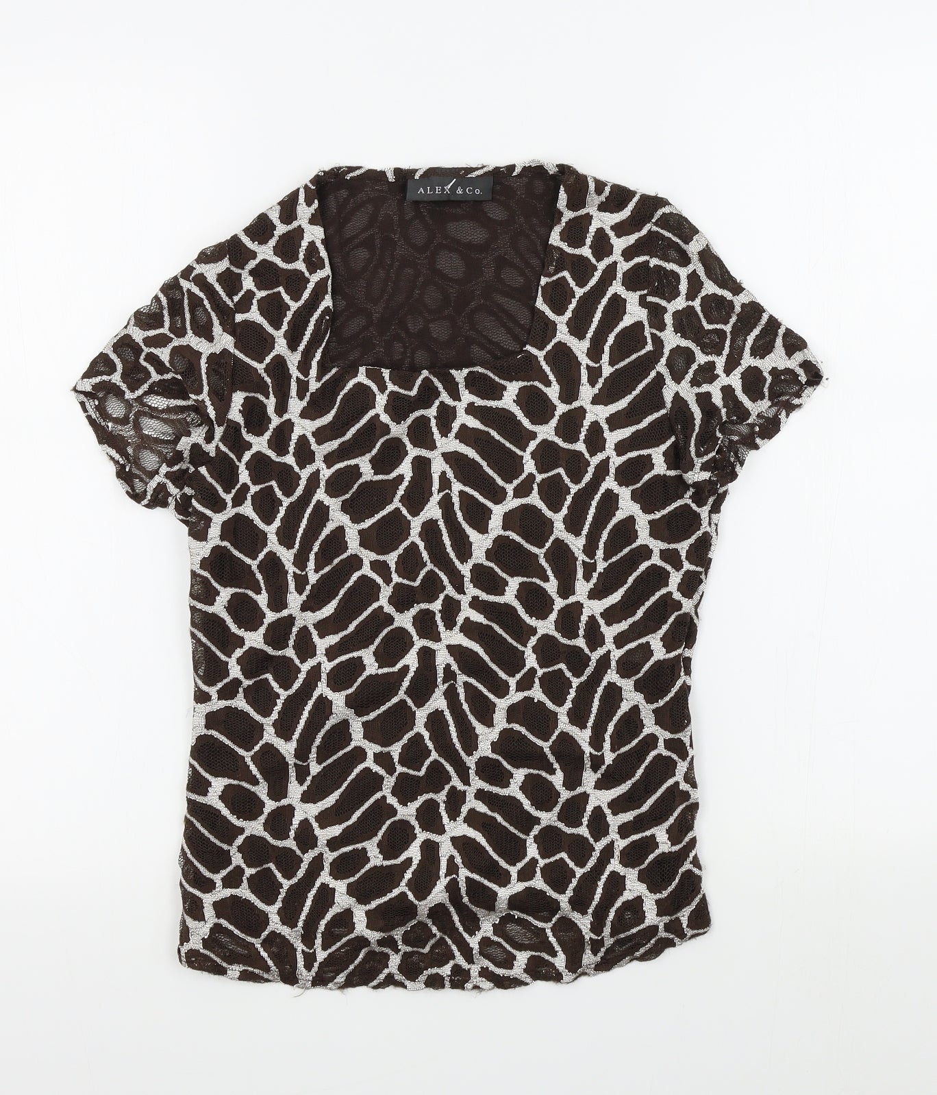 Womens UK Size 8 alex&co Brown Basic T-Shirt