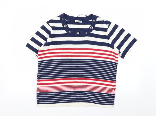 Damart Womens Multicoloured Striped  Basic T-Shirt Size 14