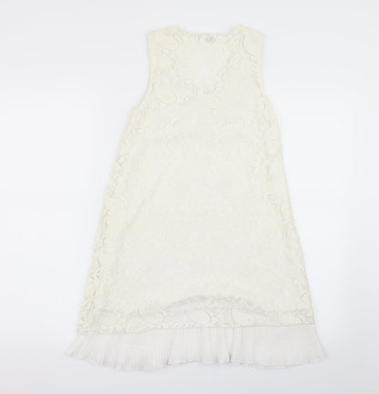 cutie Womens White Floral  A-Line  Size S