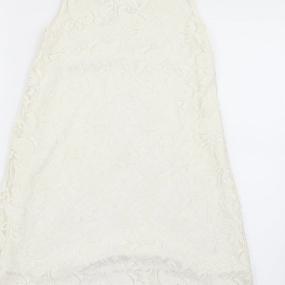 cutie Womens White Floral  A-Line  Size S