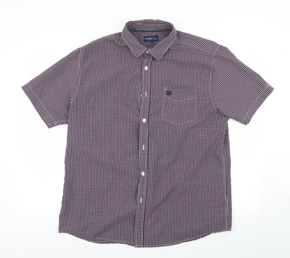 Mens UK Size L Easy Multicoloured  Button-Up Short Sleeve Casual Shirt