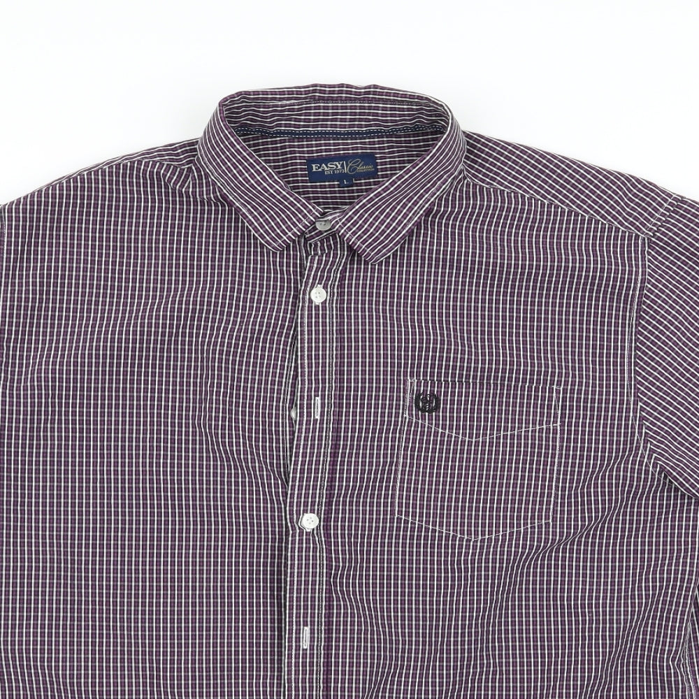 Mens UK Size L Easy Multicoloured  Button-Up Short Sleeve Casual Shirt