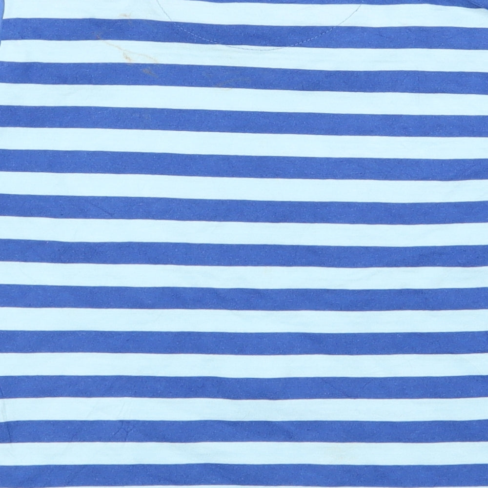 lily and sif Boys Blue Striped  Basic T-Shirt Size 6-7 Years