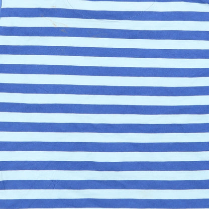lily and sif Boys Blue Striped  Basic T-Shirt Size 6-7 Years