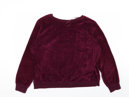 love to lounge Womens Purple Solid  Top Pyjama Top Size 14