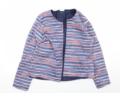Anne De Lancay Womens Multicoloured Striped  Jacket Blazer Size M