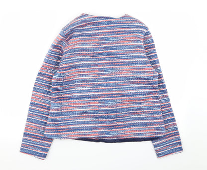 Anne De Lancay Womens Multicoloured Striped  Jacket Blazer Size M
