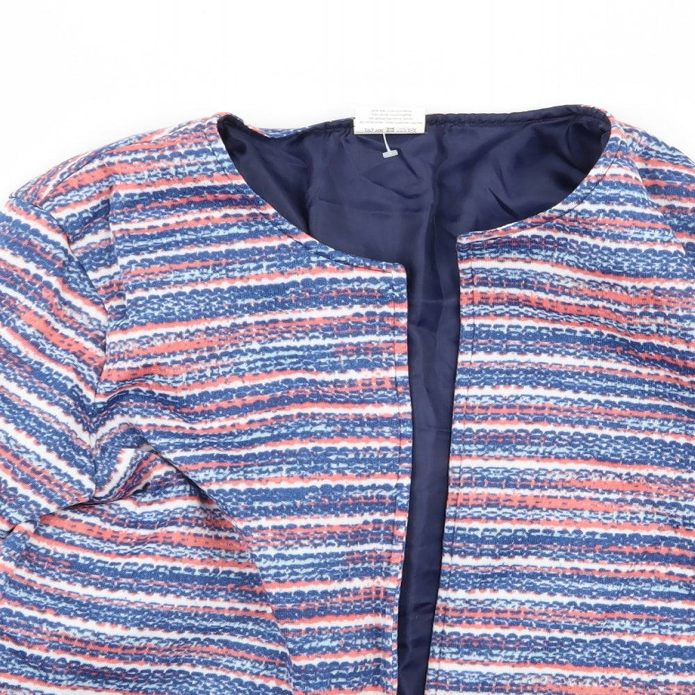 Anne De Lancay Womens Multicoloured Striped  Jacket Blazer Size M