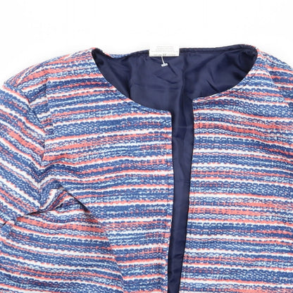 Anne De Lancay Womens Multicoloured Striped  Jacket Blazer Size M