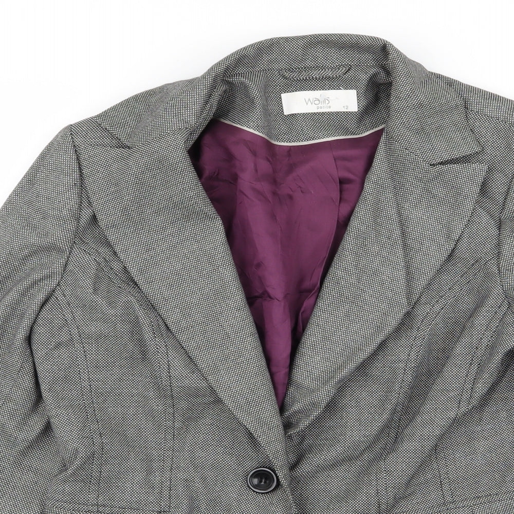 Wallis Womens Grey   Jacket Blazer Size 12