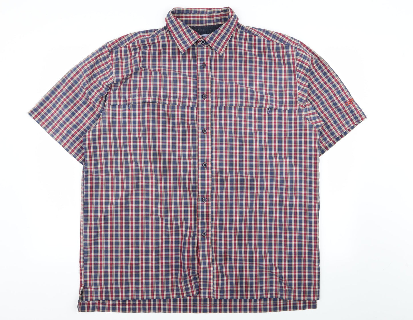 Mens UK Size 44 Outdoor Discovery Multicoloured  Button-Up Short Sleeve Casual S