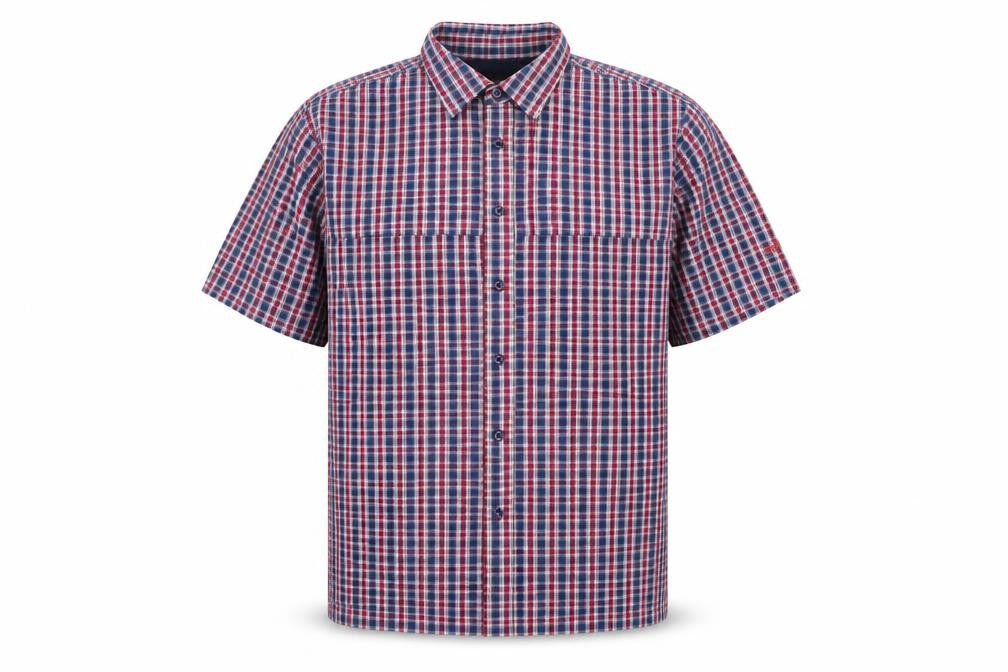 Mens UK Size 44 Outdoor Discovery Multicoloured  Button-Up Short Sleeve Casual S