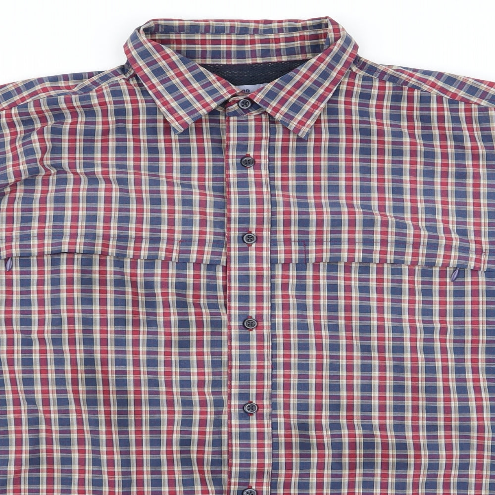 Mens UK Size 44 Outdoor Discovery Multicoloured  Button-Up Short Sleeve Casual S