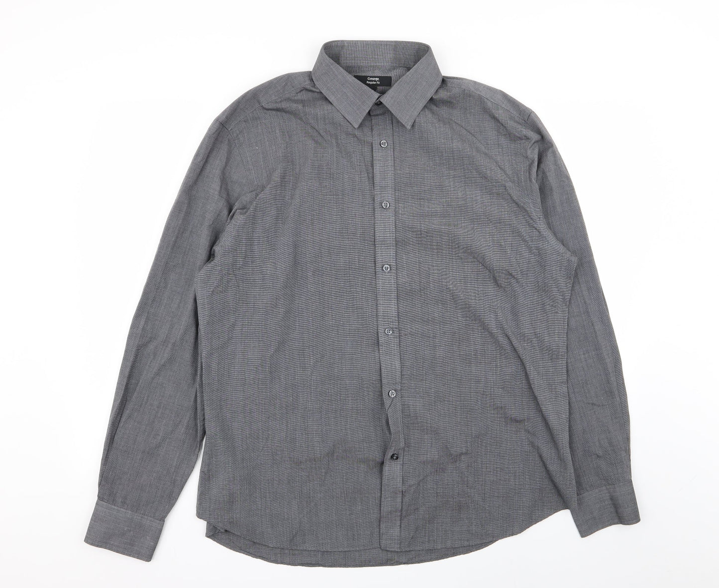 Asda George Mens Grey    Button-Up Size 17