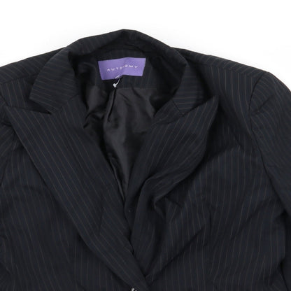 Autonomy Womens Black Striped  Jacket Blazer Size 12