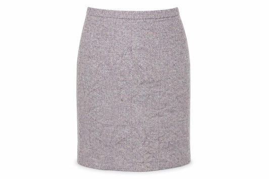 Front view of cotsworld women’s purple a-line skirt, size UK 10
