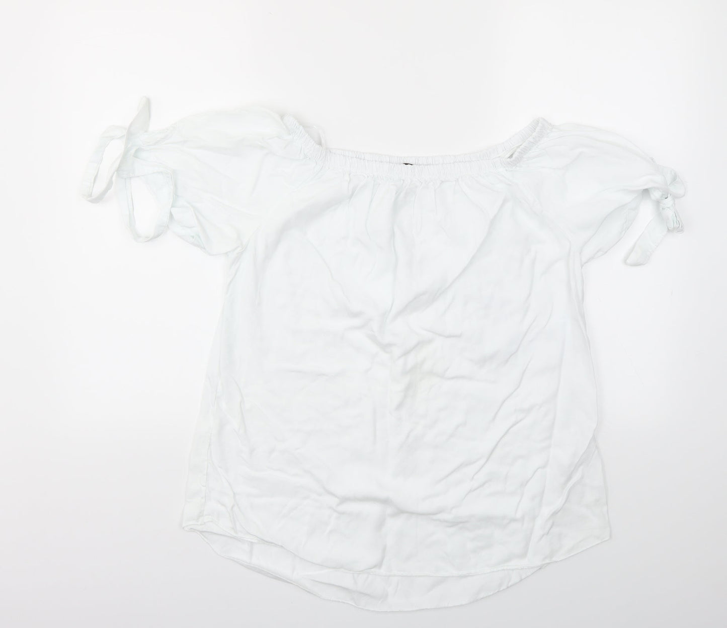 Womens UK Size M Quiz White Basic T-Shirt