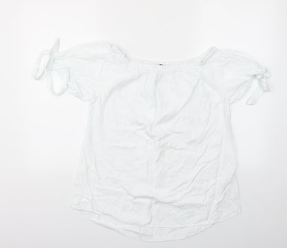 Womens UK Size M Quiz White Basic T-Shirt