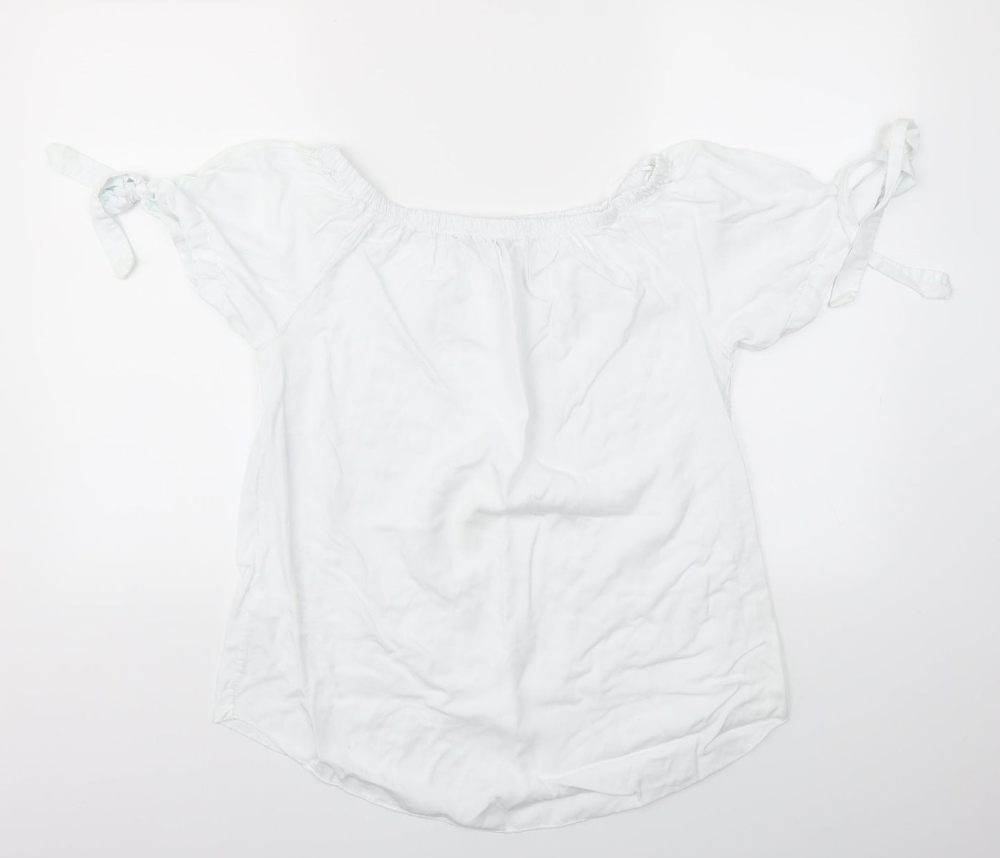 Womens UK Size M Quiz White Basic T-Shirt