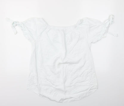 Womens UK Size M Quiz White Basic T-Shirt